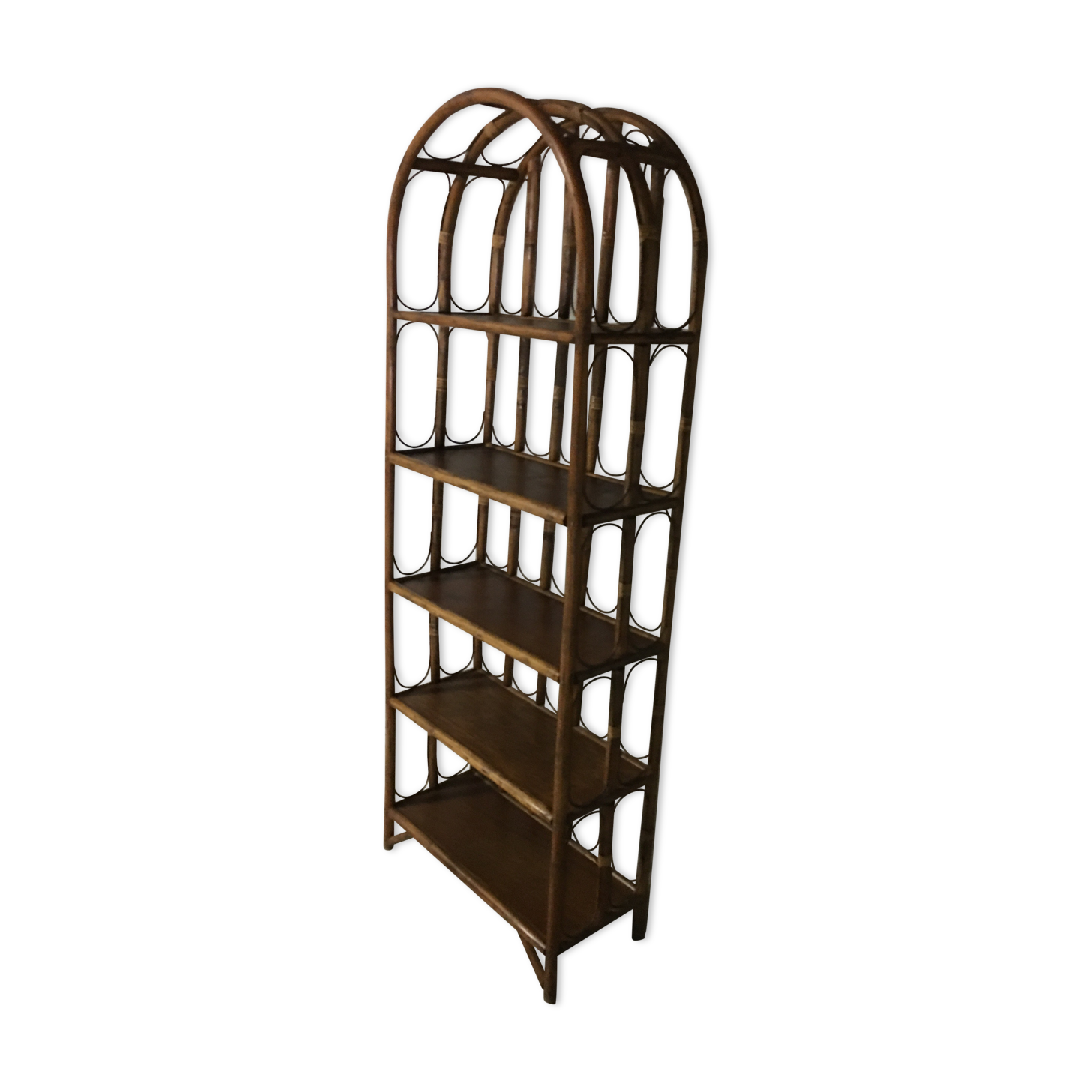 Rattan bookcase 70s