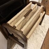 Vintage 70s wooden magazine rack