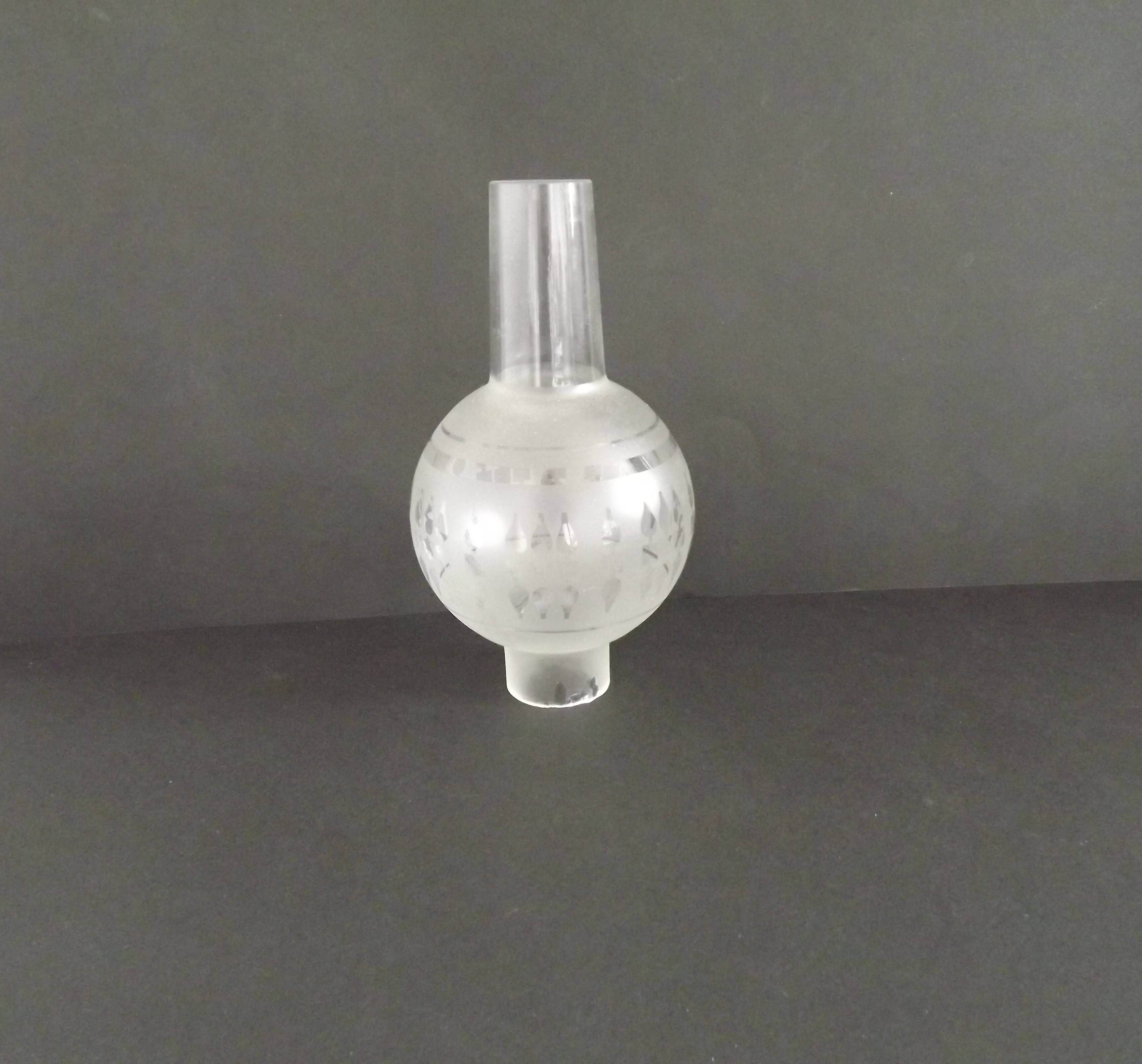 French vintage funnel glass lamp shade – opaque and clear geometric pattern 2