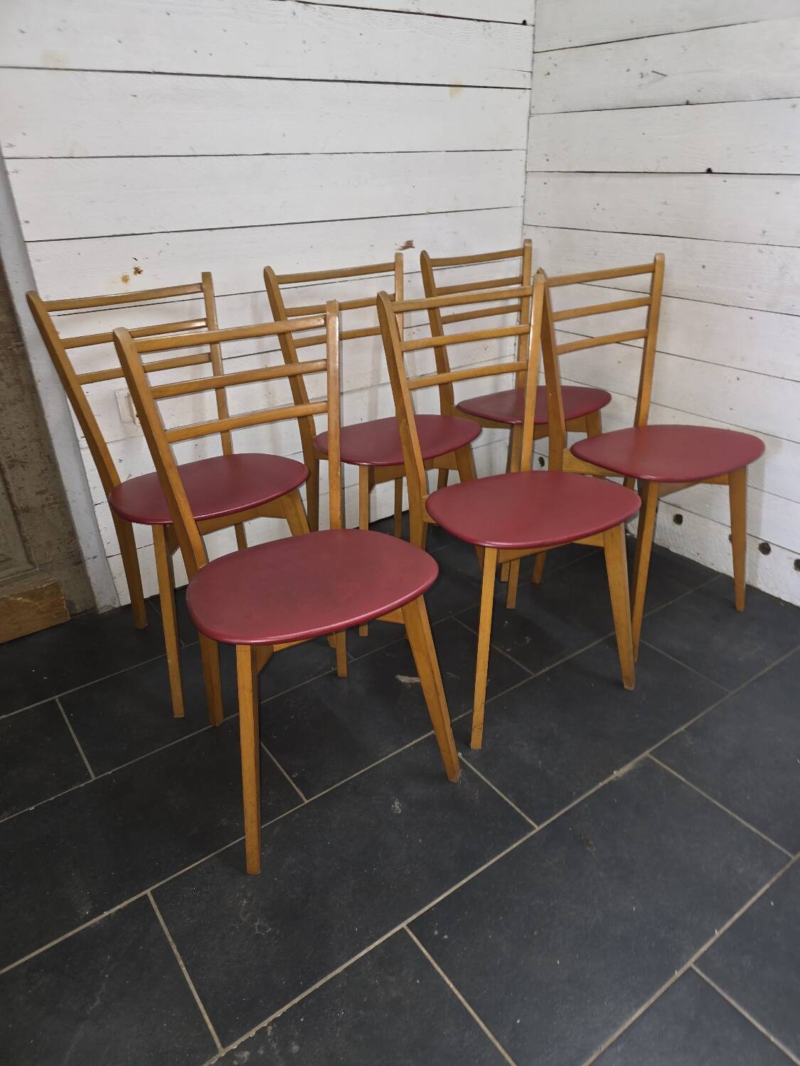 6 chaises vintage années 60