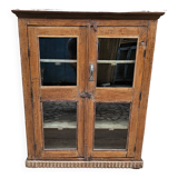 Ancien cabinet vitré en teck birman