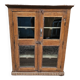Ancien cabinet vitré en teck birman