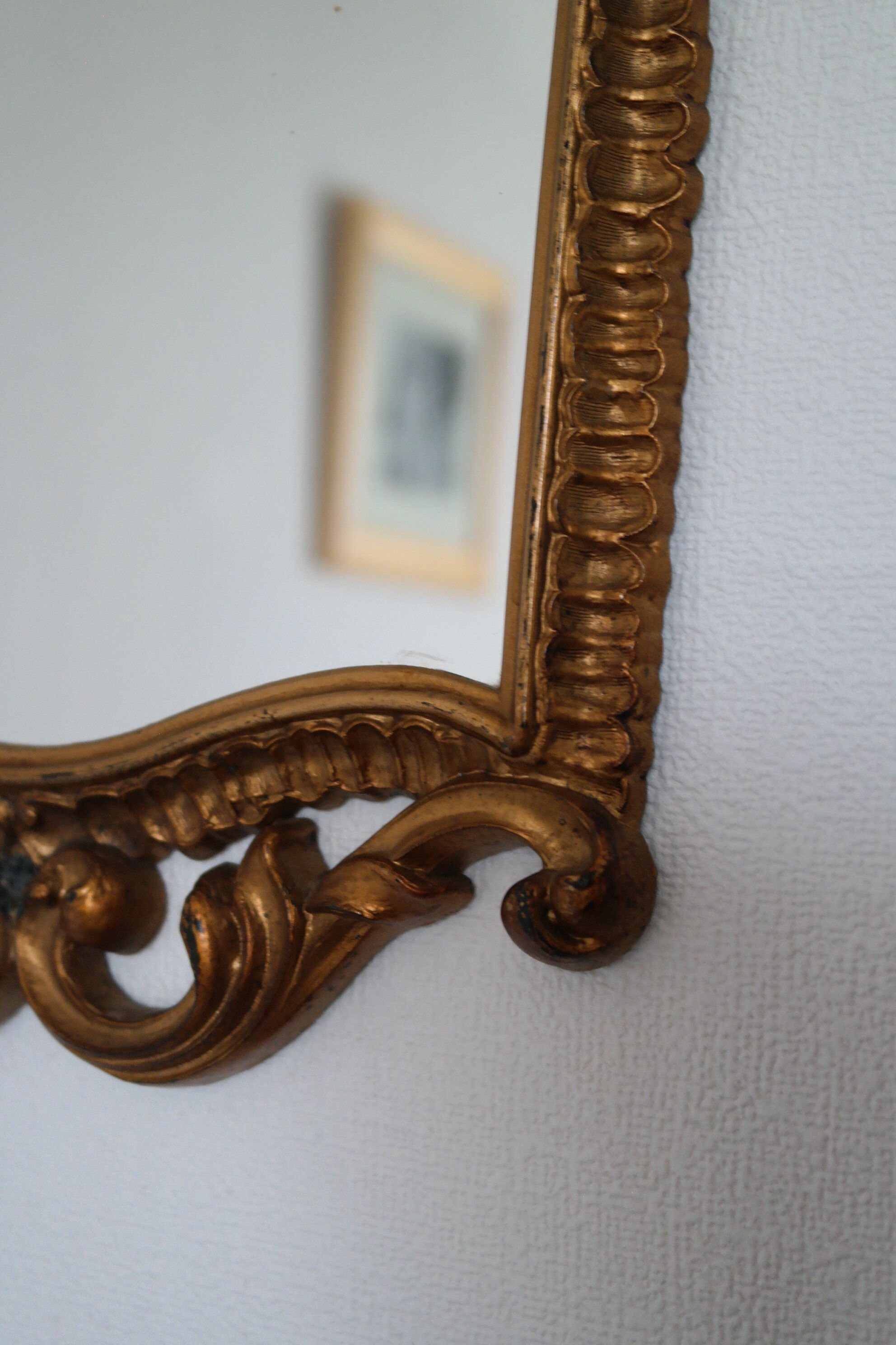 Vintage gold baroque mirror