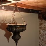 Chandelier / sanctuary lamp / church pendant light / copper and bronze censer
