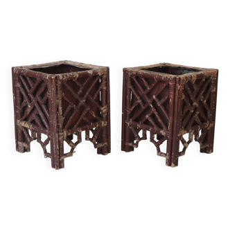 Paire De Jardinières Bambou, Style Vivai Del Sud