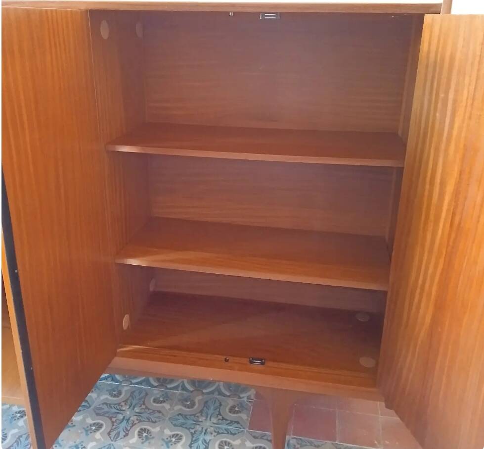 Sideboard library in Scandinavian style made of teak.