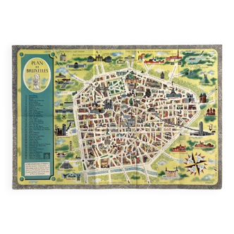 Vintage map of Brussels 1960's