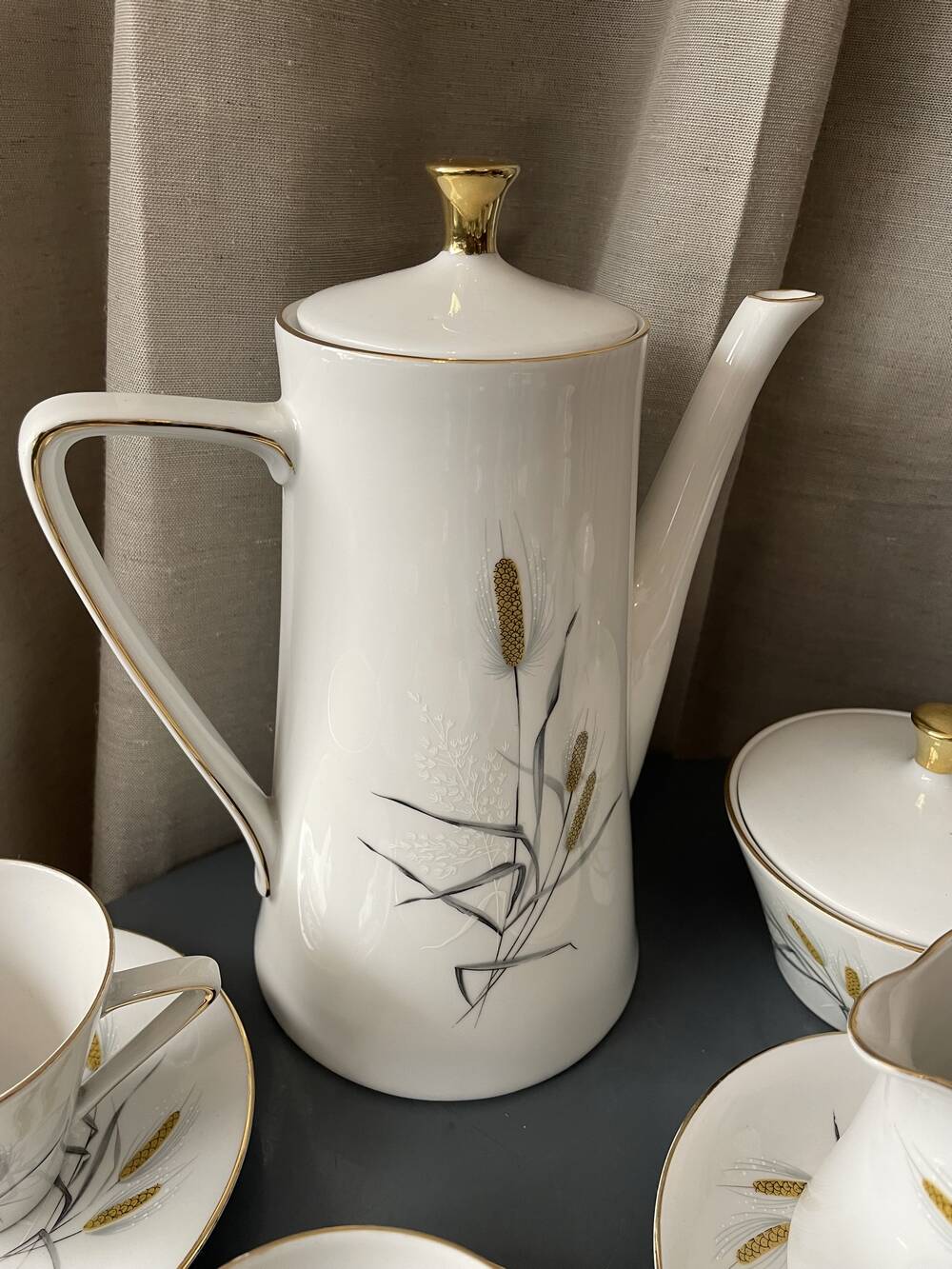 Bavaria porcelain coffee service with wheat decor