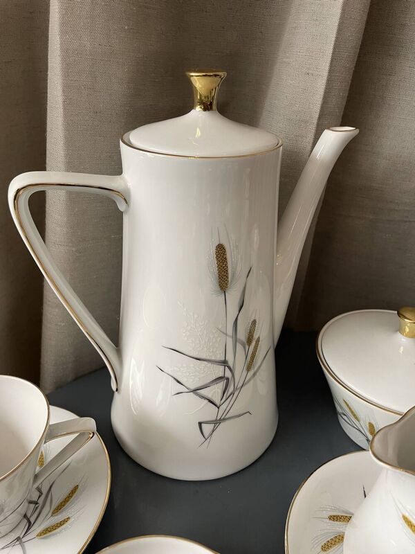 Service a cafe porcelaine bavaria decor epi de ble