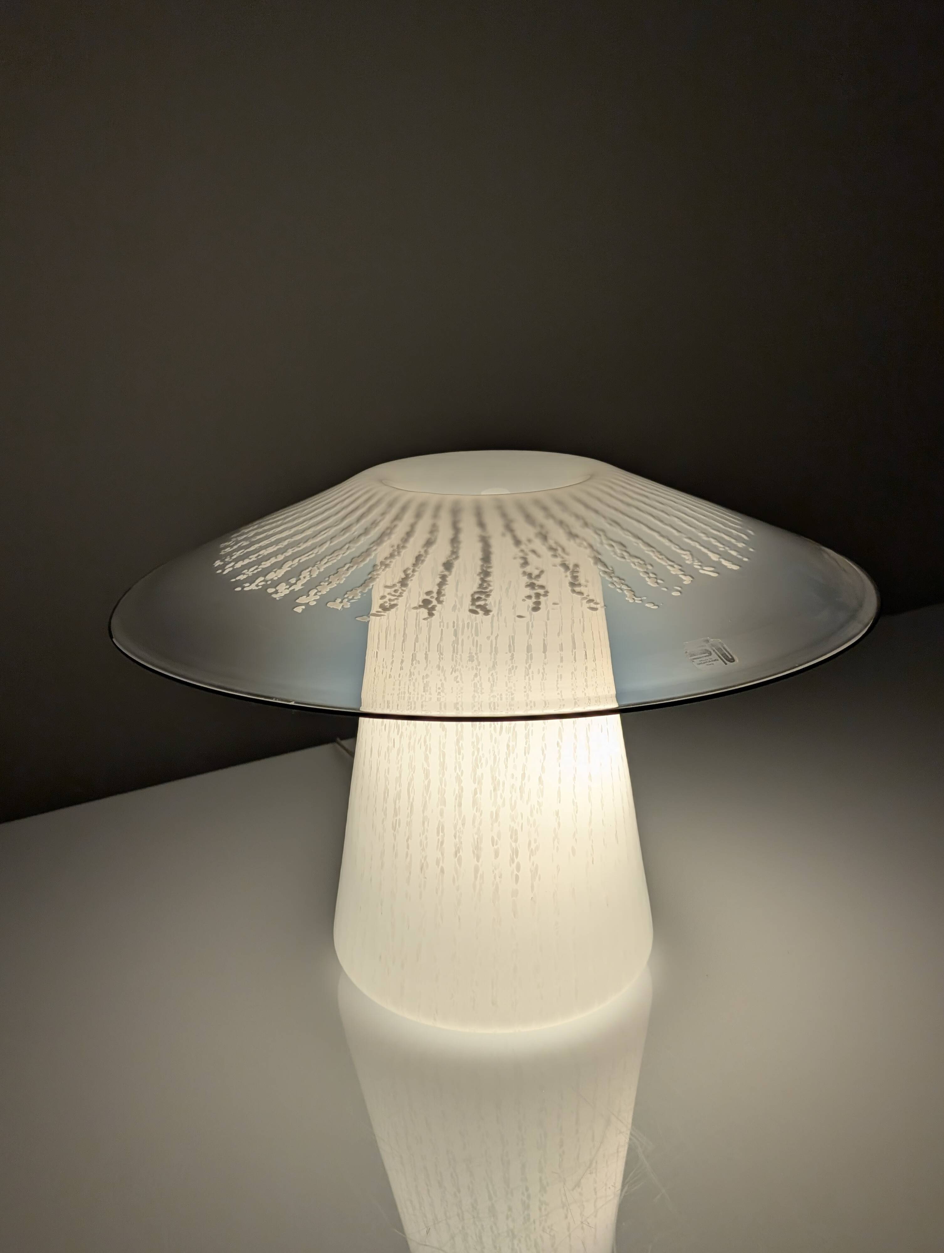 Murano Glass Mushroom Lamp with Jellyfish Effect, 1980s