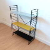 Mid century free standing rack with metal shelves by A. Dekker for Tomado