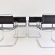 Set de 4 fauteuils Thonet S34 cuir cantilever par Mart Stam