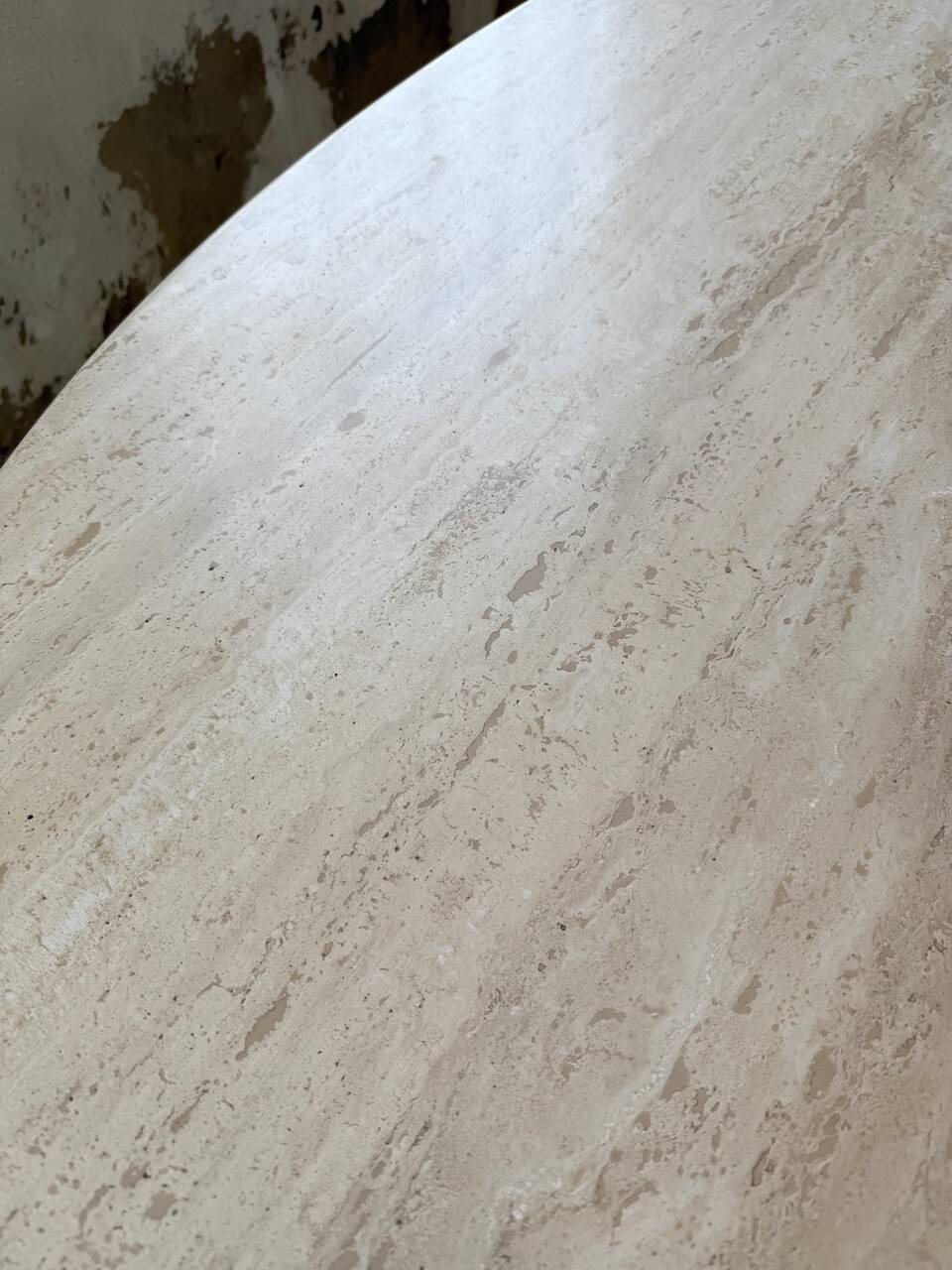 Travertine dining table 1970 Italy Tobia Scarpa