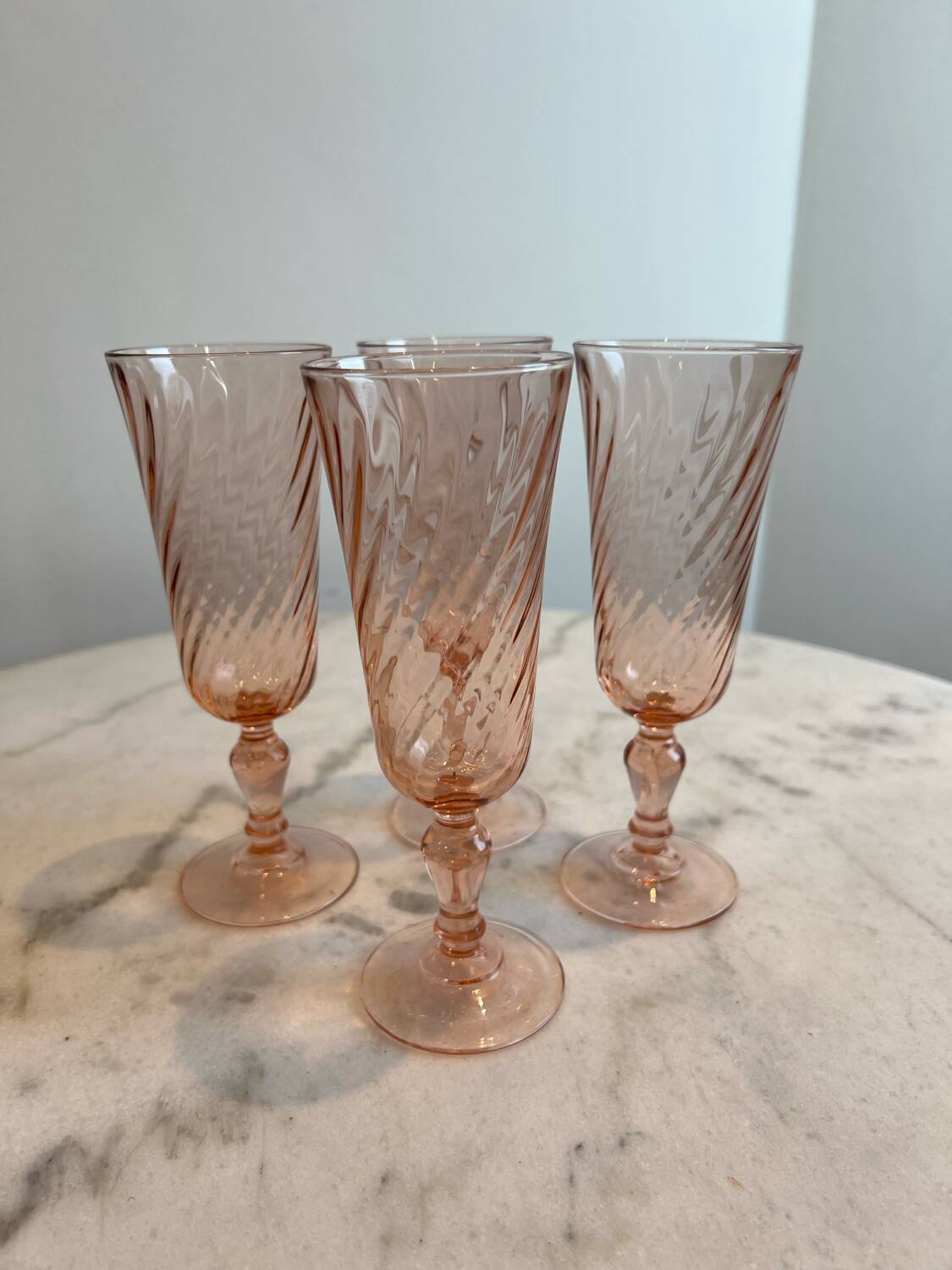 Set of 4 Rosaline champagne flutes
