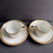 4 Moka Cups and their saucer – Limoges Porcelain