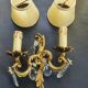 Pair of wall sconces candle holders with antique pendants