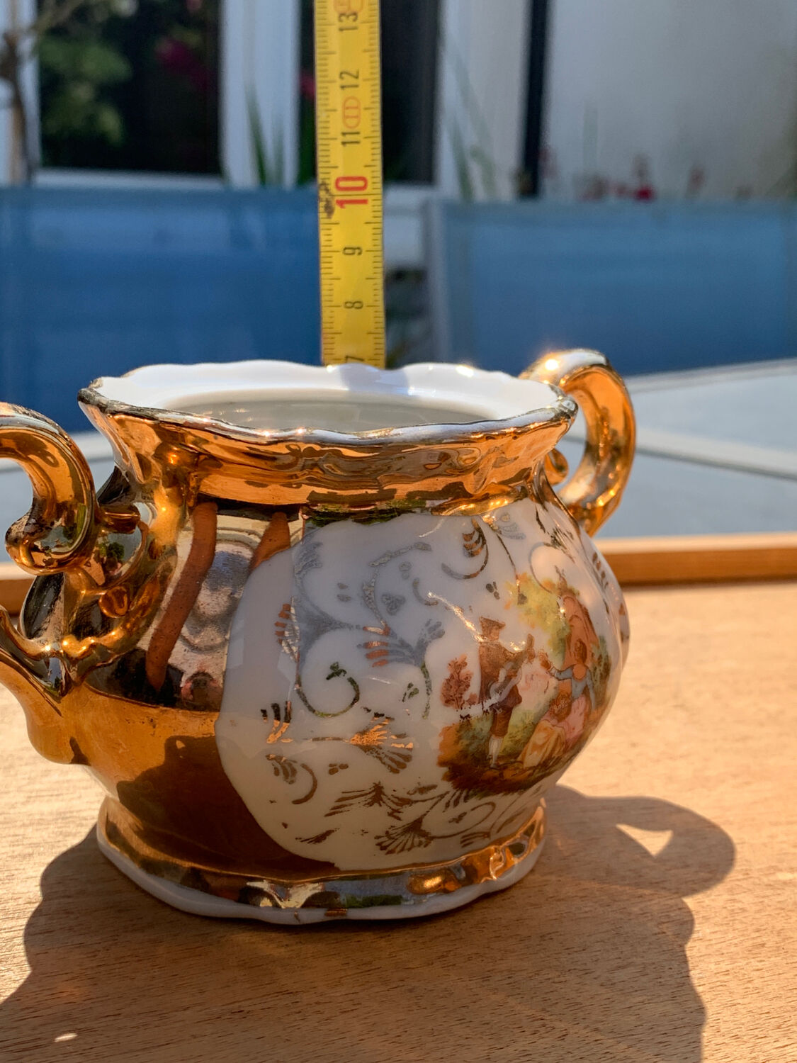 Tea set Italian porcelain gold color