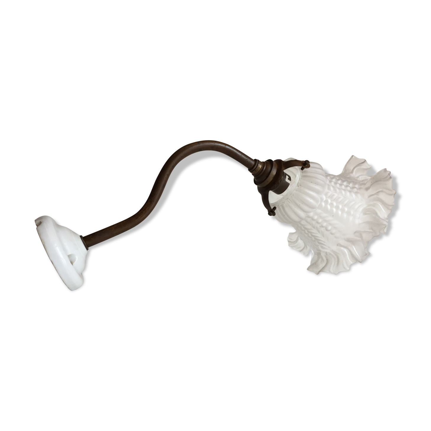 Porcelain and brass sconce