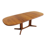 Vintage Glostrup Danish oval extendable dining table solid teak 1960s