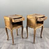 Pair of Louis XV style bedside tables in wood, 20th century