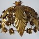 Gold leaf floral ceiling light in gold metal 70