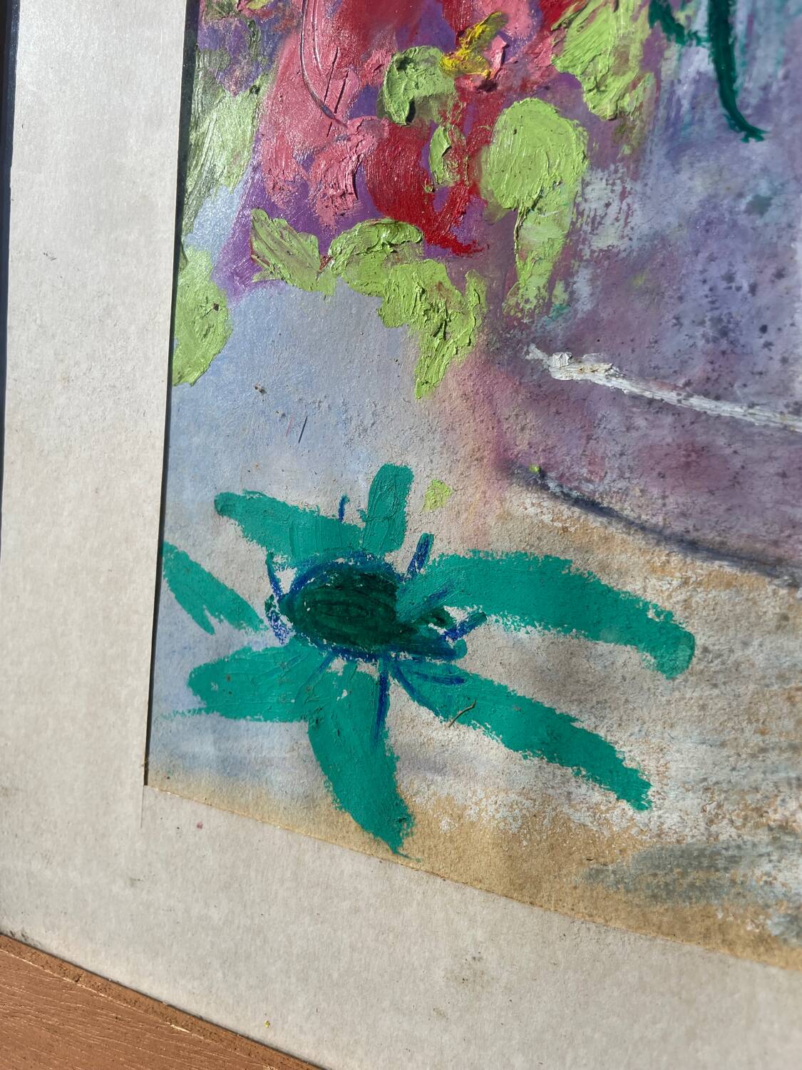 Painting bouquet of flowers painted in oil