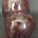 Carafe bottle in purple bubble blown glass Biot 20th century