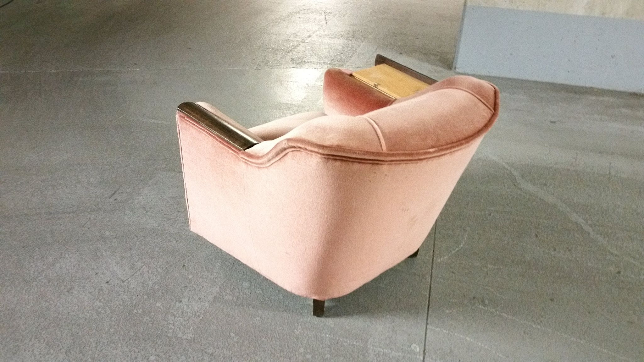 Fauteuil club art deco années 30/40 à système tablettes