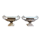 Pair of Medici vases in cast iron from the 19th century.