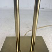 Lampe de table en laiton et rotin en roseau, Italie 1970