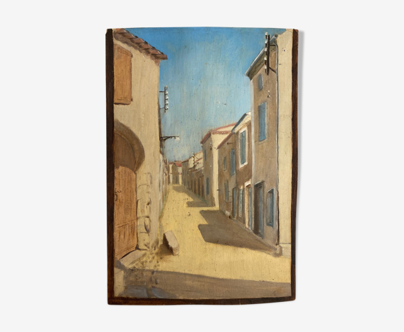 Huile sur carton vintage