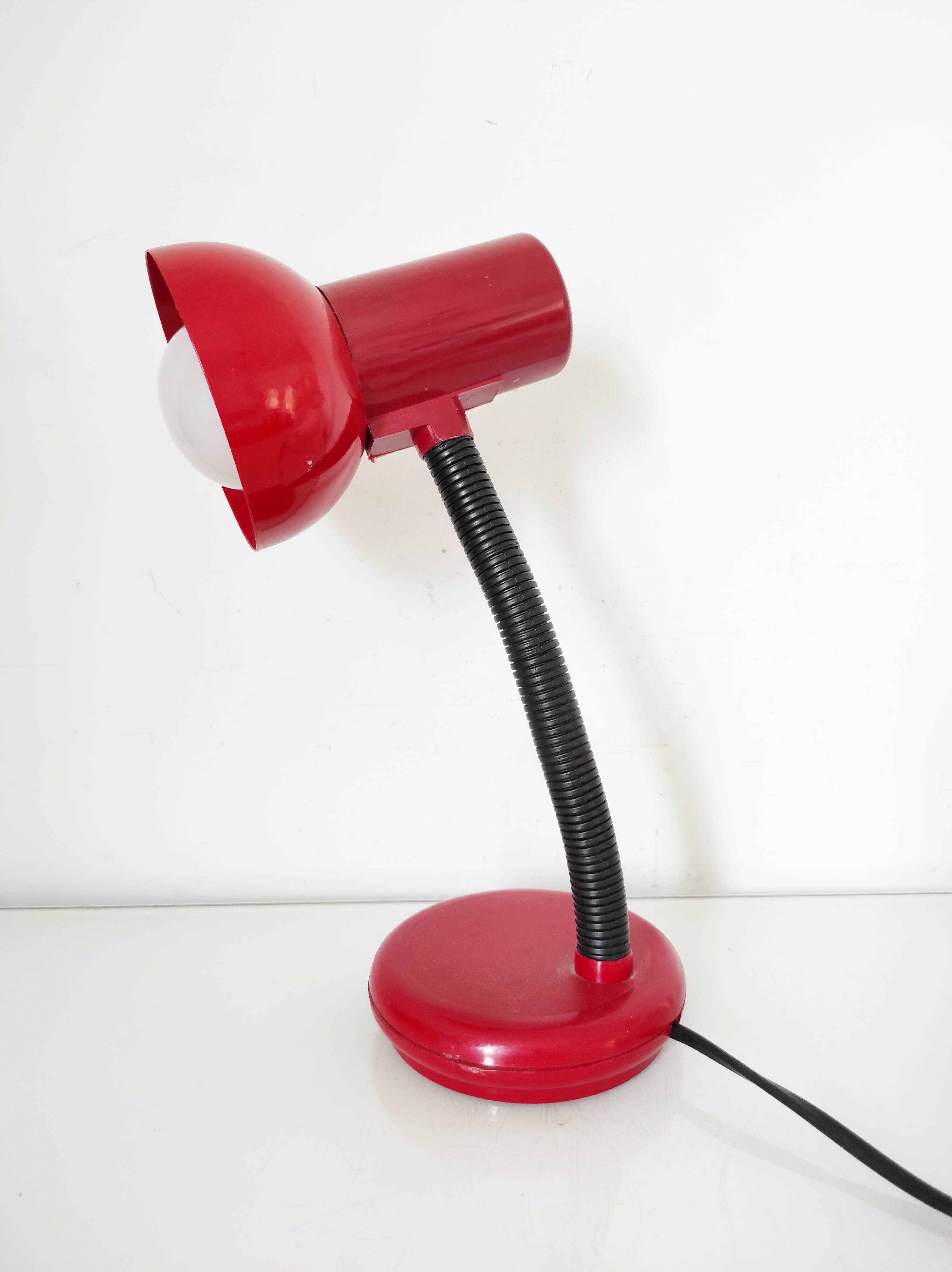 Red vintage lamp, 30.5 cm high