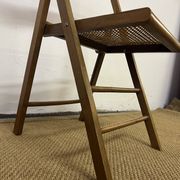 Vintage wooden and cane folding chair