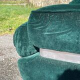 Fauteuil en velours vert "spage age" par Beka, 1970