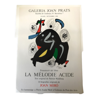Poster in lithograph by Joan Miro, Galeria Joan Prats, 1980