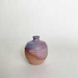 Mini Soliflore in Blue and Pink Enameled Stoneware
