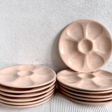 Pink oyster plate Digoin Sarreguemines-Oyster plate french ceramic