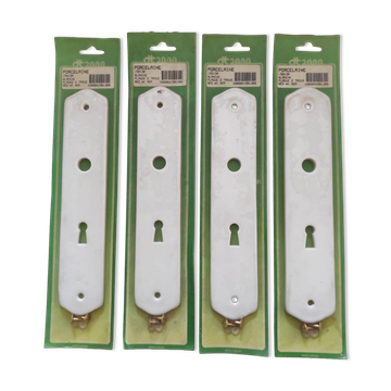 Set of 4 porcelain cleanliness plates