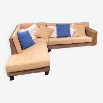 Rattan corner sofa