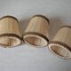 Set of 3 old pleated fabric lampshades clip-on model chandelier lamp lighting fixture n1