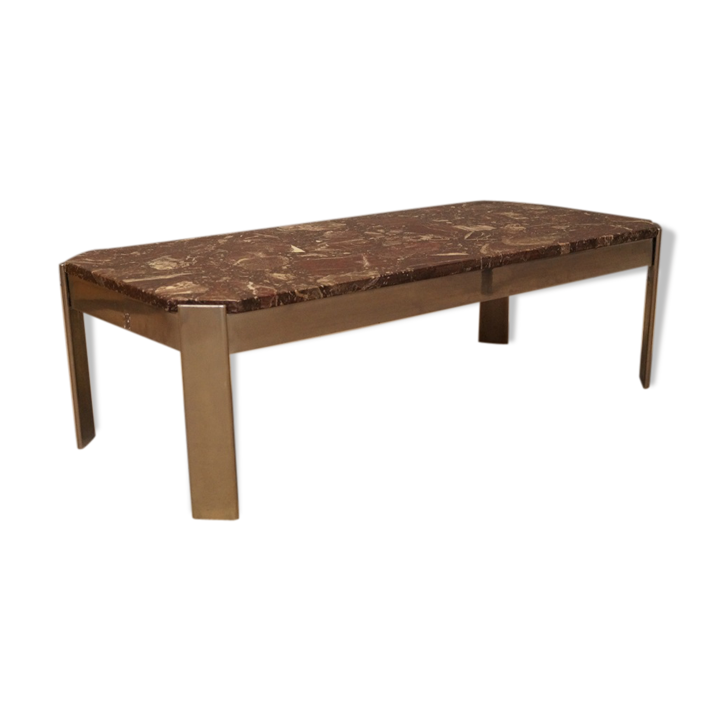 Table basse italienne en marbre et acier