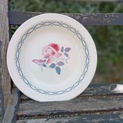 Round hollow dish or large plate, Janine model by Digoin, 1930/40