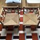 1950s turned wood corner chairs