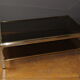 Table basse à double plateaux en chrome et doré vers 1970