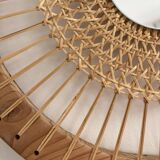 Decorative mirror woven in sun canework