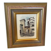 Watercolour painting signed village view