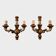 Paire d'appliques Louis XV en bois sculpté et polychrome – XIXe