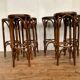 Series of 6 bar stools in curved wood