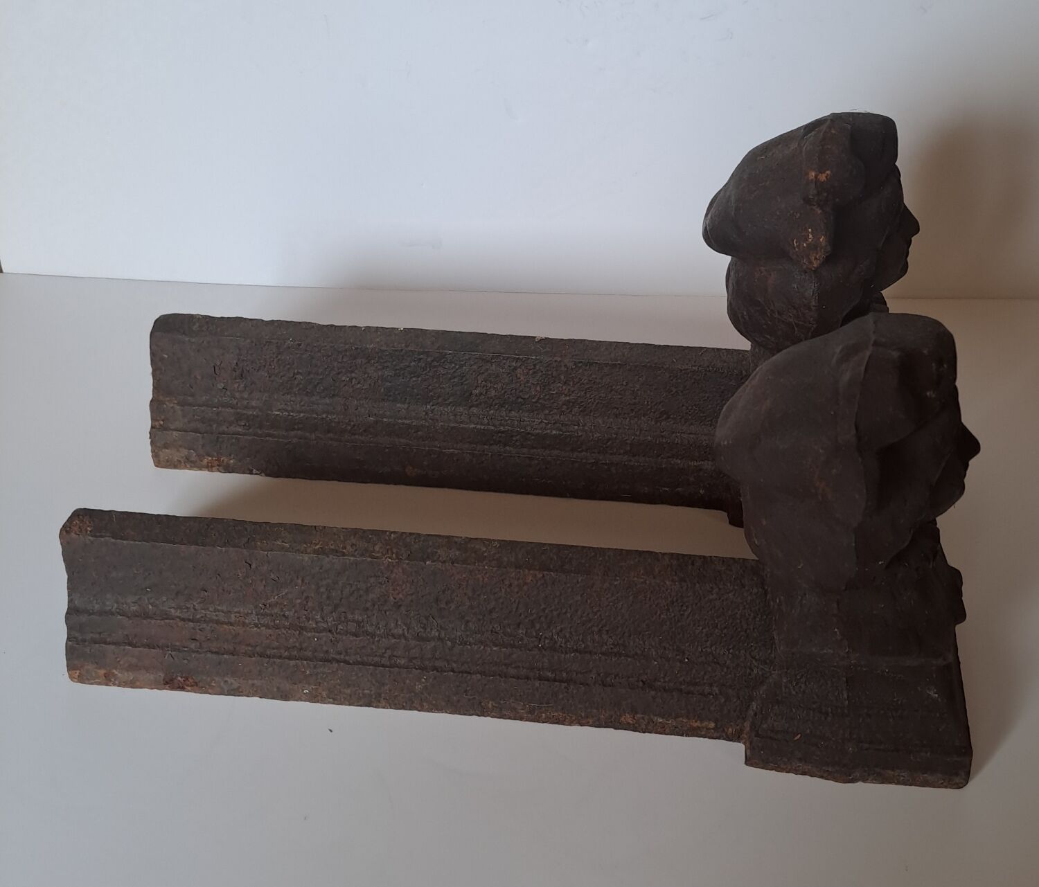 Pair of cast iron fire dogs