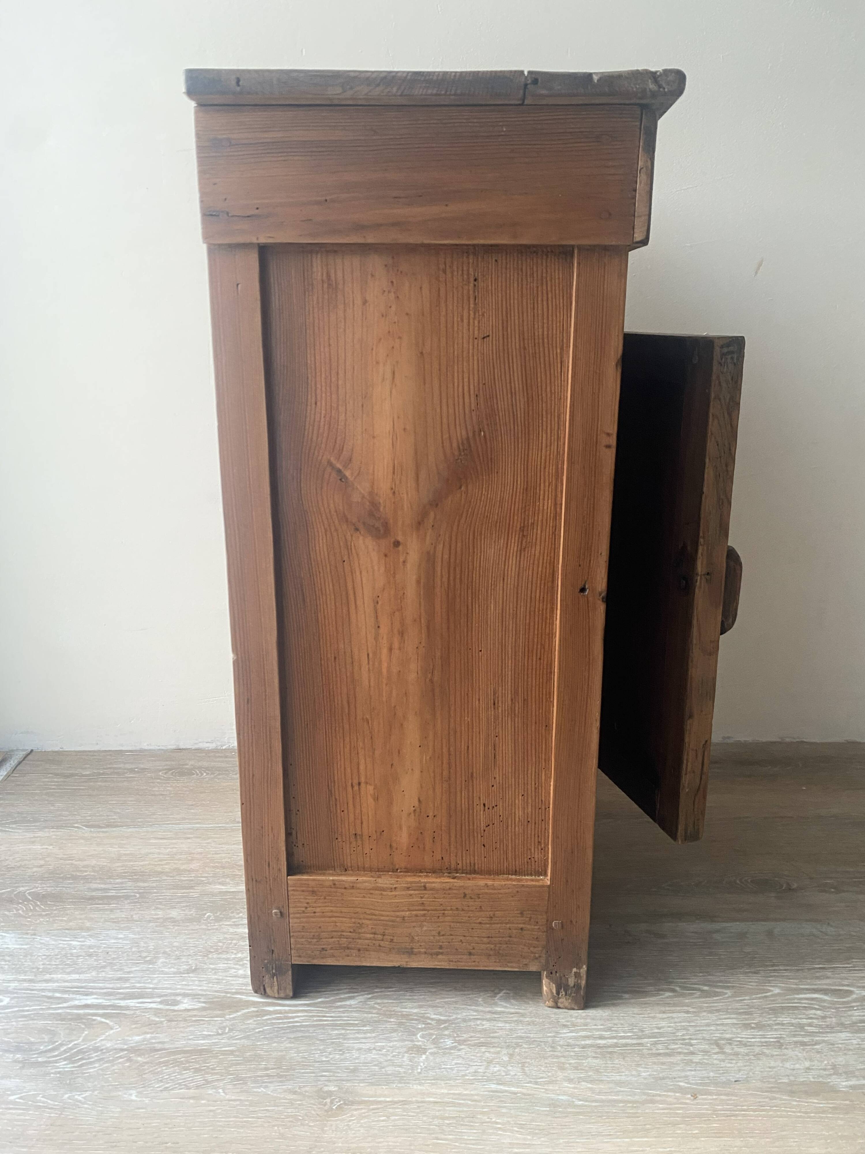 Rustic antique bedside table - peasant piece